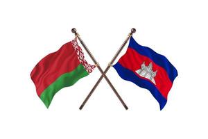 Belarus versus Cambodia Two Country Flags photo