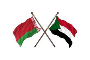 Belarus versus Sudan Two Country Flags photo