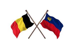 Belgium versus Liechtenstein Two Country Flags photo