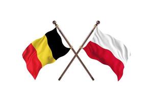 Belgium versus Poland Two Country Flags photo