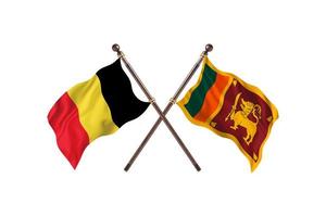Belgium versus Sri Lanka Two Country Flags photo