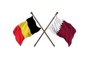 Belgium versus Qatar Two Country Flags photo