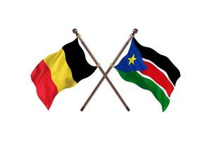 Belgium versus South Sudan Two Country Flags photo