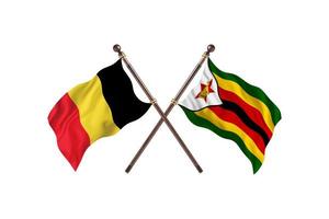 Belgium versus Zimbabwe Two Country Flags photo