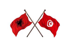 Albania versus Tunisia Two Country Flags photo