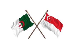 Algeria versus Singapore Two Country Flags photo