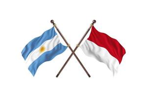 argentina contra mónaco dos banderas de países foto
