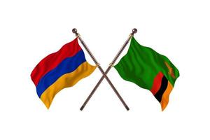 Armenia versus Zambia Two Country Flags photo