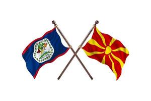 Belize versus Macedonia Two Country Flags photo