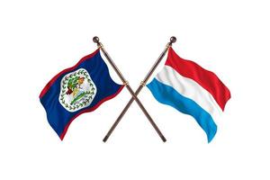 Belize versus Luxembourg Two Country Flags photo