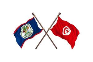 Belize versus Tunisia Two Country Flags photo