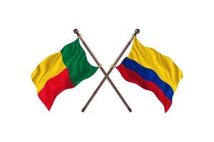 benin contra colombia dos banderas de paises foto