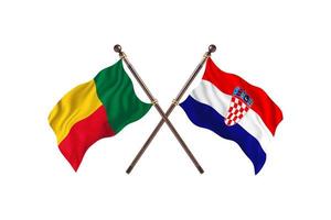 Benin versus Croatia Two Country Flags photo