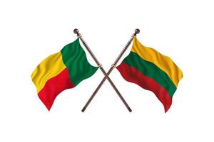 Benin versus Lithuania Two Country Flags photo