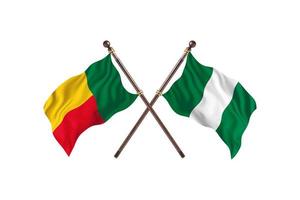 Benin versus Nigeria Two Country Flags photo