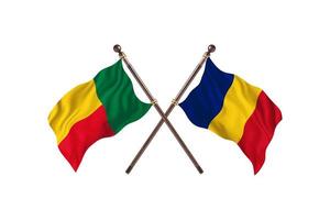 Benin versus Romania Two Country Flags photo