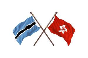 Botswana versus Hong Kong Two Country Flags photo