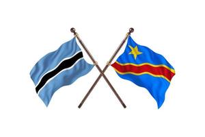 Botswana versus Democratic Republic Congo Two Country Flags photo