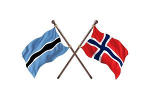 Botswana versus Norway Two Country Flags photo