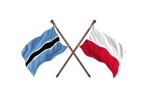 Botswana versus Poland Two Country Flags photo