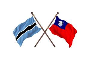 Botswana versus Taiwan Two Country Flags photo