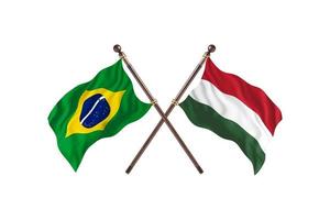 brasil contra hungría dos banderas de países foto