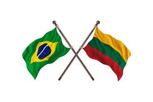 Brazil versus Lithuania Two Country Flags photo