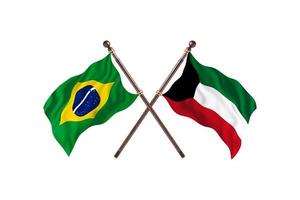 Brazil versus Kuwait Two Country Flags photo