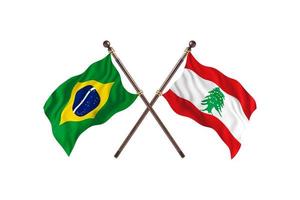 Brazil versus Lebanon Two Country Flags photo