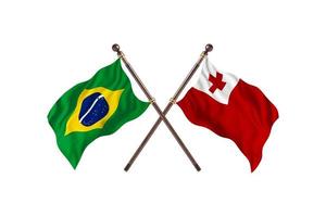 Brazil versus Tonga Two Country Flags photo