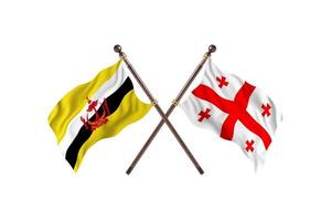 Brunei versus Georgia Two Country Flags photo