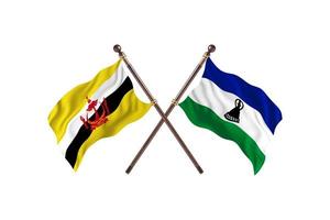 Brunei versus Lesotho Two Country Flags photo