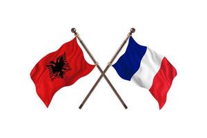 Albania versus France Two Country Flags photo