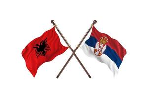 Albania versus Serbia Two Country Flags photo