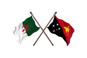 argelia contra papúa nueva guinea dos banderas de países foto