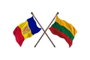 Andorra versus Lithuania Two Country Flags photo