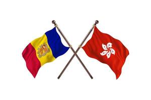 Andorra versus Hong Kong Two Country Flags photo