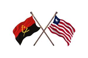 Angola versus Liberia Two Country Flags photo