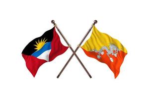 Antigua and Barbuda versus Bhutan Two Country Flags photo