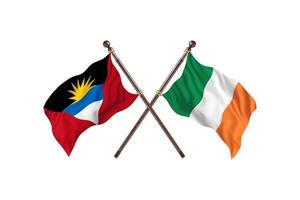 Antigua and Barbuda versus Ireland Two Country Flags photo