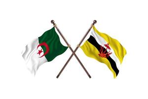 Algeria versus Brunei Two Country Flags photo