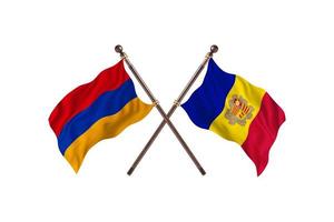 armenia contra andorra dos banderas de países foto