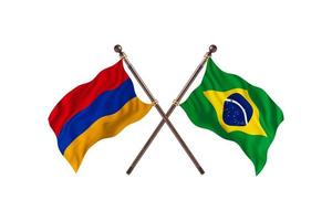 armenia contra brasil dos banderas de países foto