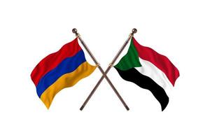 Armenia versus Sudan Two Country Flags photo