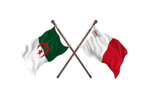 Algeria versus Malta Two Country Flags photo