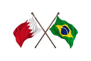 Bahrain versus Brazil Two Country Flags photo