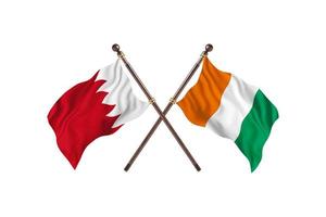 Bahrain versus Cote d'Ivoire Two Country Flags photo