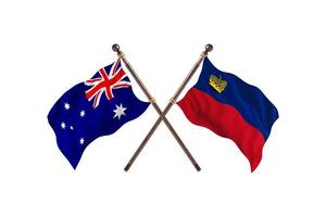 Australia versus Liechtenstein Two Country Flags photo
