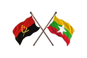angola contra birmania dos banderas de países foto