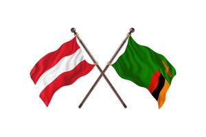 Austria versus Zambia Two Country Flags photo